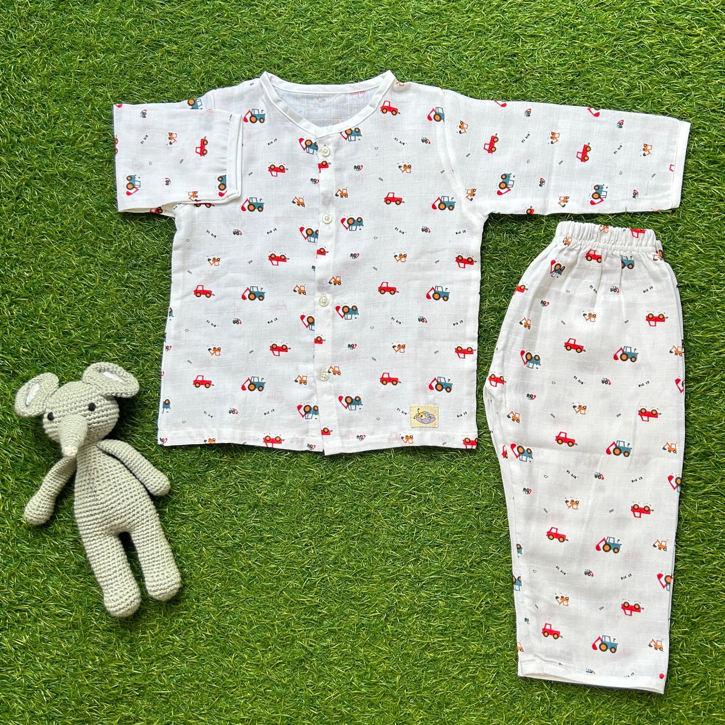 Jhabla Pajama Set- Tiny Wheels