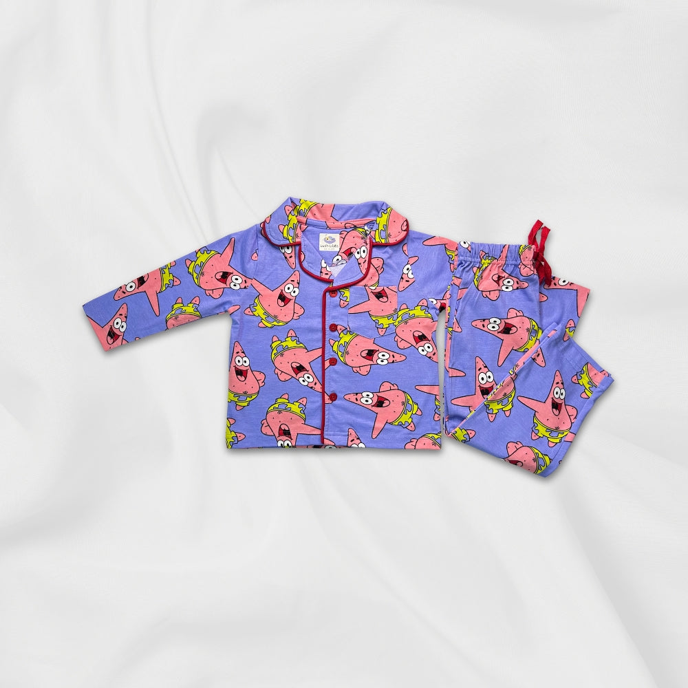 100% Organic Cotton nightdress for Toddlers- Full Sleeves, Collar Neck