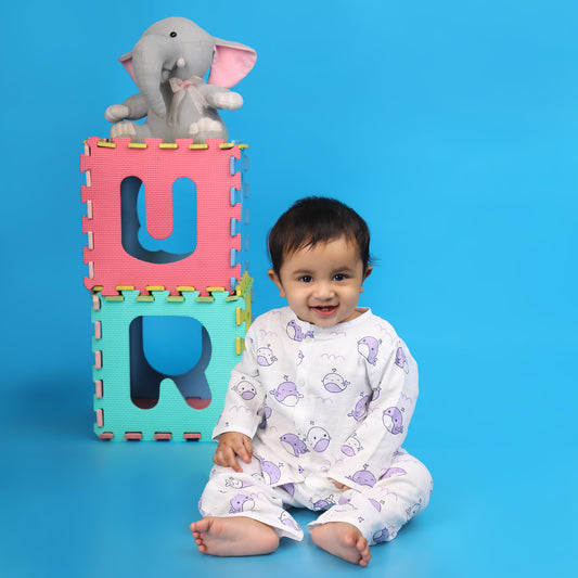 Jhabla Pajama Set- Cozy Whale