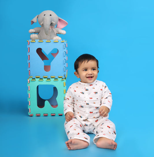 Jhabla Pajama Set- Tiny Wheels