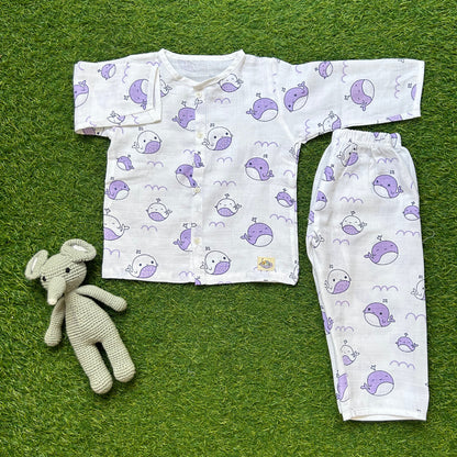 Jhabla Pajama Set- Cozy Whale